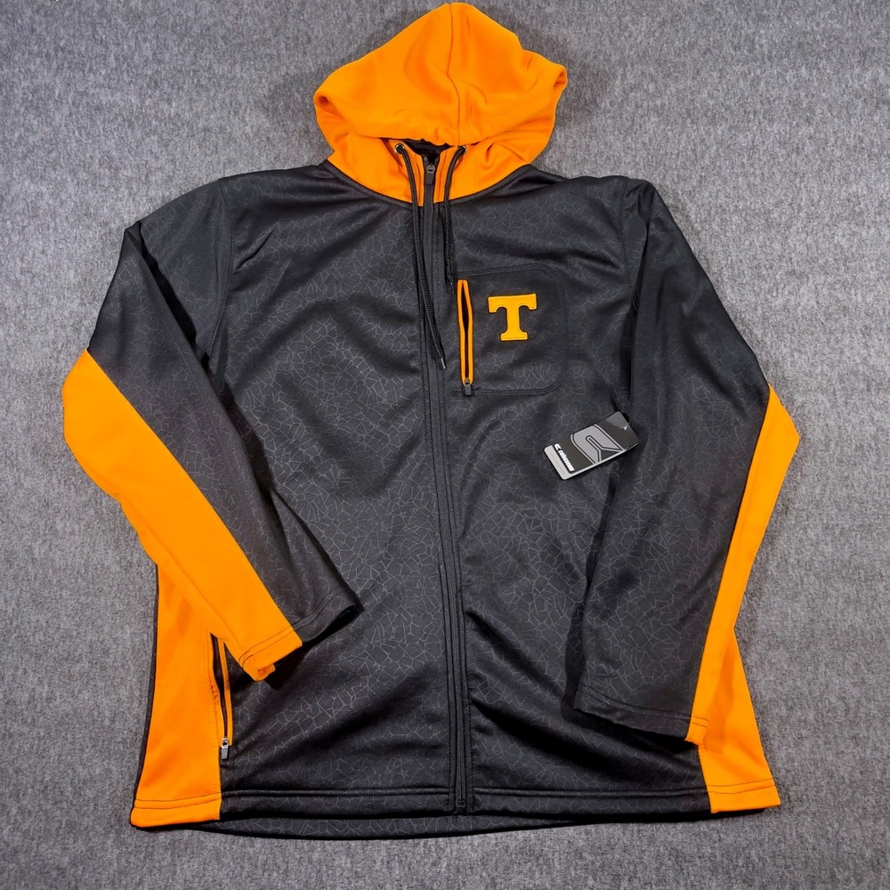 Colosseum Tennessee Volunteers Full Zip‎ Hoodie Jacket Mens XL NWT Black Orange